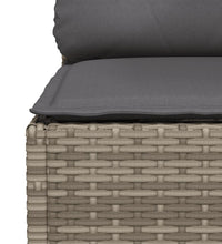 Garten-Ecksofa mit Kissen Grau Poly Rattan