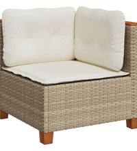 Garten-Ecksofa mit Kissen Beige Poly Rattan