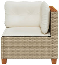 Garten-Ecksofa mit Kissen Beige Poly Rattan