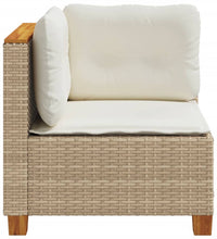Garten-Ecksofa mit Kissen Beige Poly Rattan
