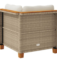 Garten-Ecksofa mit Kissen Beige Poly Rattan
