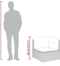 Garten-Ecksofa mit Kissen Beige Poly Rattan