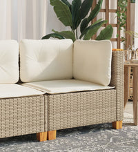 Garten-Ecksofa mit Kissen Beige Poly Rattan