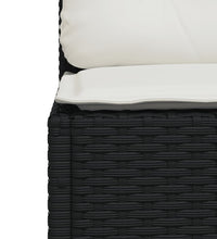 Gartensofa ohne Armlehnen mit Kissen Schwarz Poly Rattan