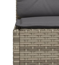 Gartensofa ohne Armlehnen mit Kissen Grau Poly Rattan