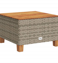 Gartentisch Grau 55x55x36 cm Poly Rattan Akazienholz