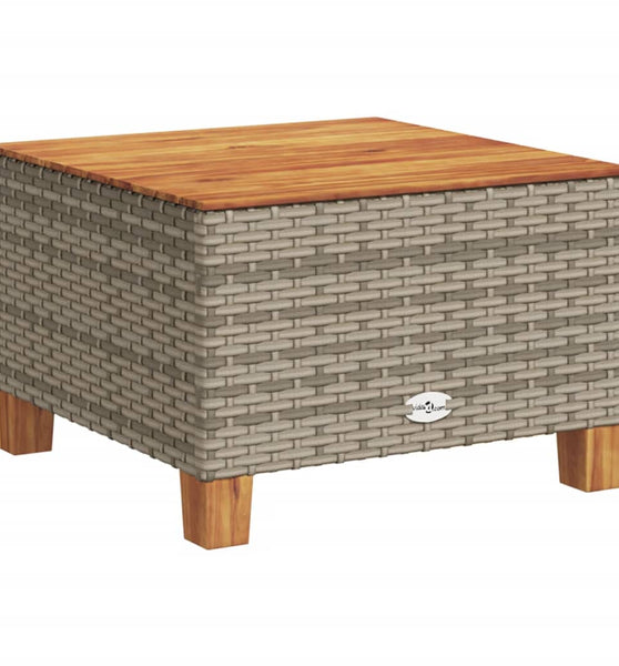 Gartentisch Grau 55x55x36 cm Poly Rattan Akazienholz