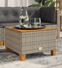 Gartentisch Grau 55x55x36 cm Poly Rattan Akazienholz