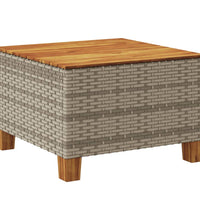 Gartentisch Grau 55x55x36 cm Poly Rattan Akazienholz