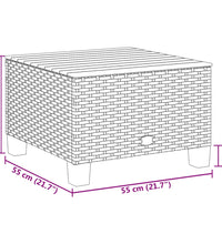 Gartentisch Grau 55x55x36 cm Poly Rattan Akazienholz