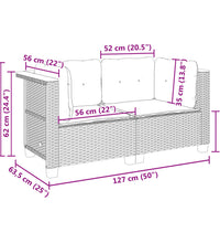 Garten-Ecksofas mit Kissen 2 Stk. Schwarz Poly Rattan