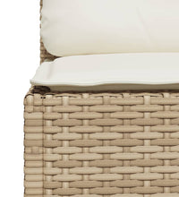 Gartensofa mit Kissen 3-Sitzer Beige Poly Rattan