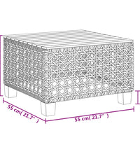 Gartentisch Grau 55x55x36 cm Poly Rattan Akazienholz