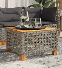 Gartentisch Grau 55x55x36 cm Poly Rattan Akazienholz