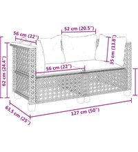 Garten-Ecksofas mit Kissen 2 Stk. Schwarz Poly Rattan