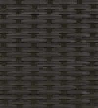 Gartensofa 2-Sitzer mit Dach und Hockern Schwarz Poly Rattan