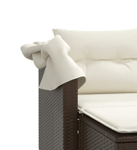 Gartensofa 2-Sitzer mit Dach und Hockern Braun Poly Rattan