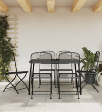 7-tlg. Garten-Essgruppe Anthrazit Streckgitter