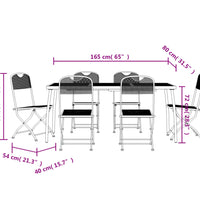 7-tlg. Garten-Essgruppe Anthrazit Streckgitter