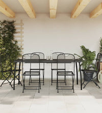 7-tlg. Garten-Essgruppe Anthrazit Streckgitter