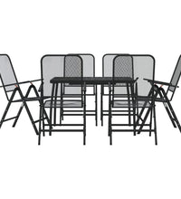 7-tlg. Garten-Essgruppe Anthrazit Streckgitter