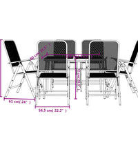 7-tlg. Garten-Essgruppe Anthrazit Streckgitter