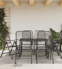 7-tlg. Garten-Essgruppe Anthrazit Streckgitter