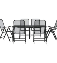 7-tlg. Garten-Essgruppe Anthrazit Streckgitter