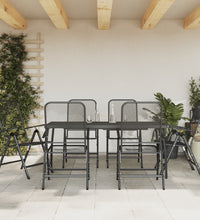 7-tlg. Garten-Essgruppe Anthrazit Streckgitter