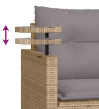 3-tlg. Garten-Sofagarnitur mit Kissen Beige Poly Rattan