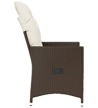 Gartensessel Verstellbar mit Kissen Braun Poly Rattan