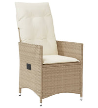 Gartensessel mit Kissen Verstellbar Beige Poly Rattan