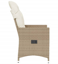 Gartensessel mit Kissen Verstellbar Beige Poly Rattan