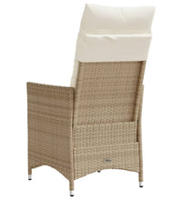 Gartensessel mit Kissen Verstellbar Beige Poly Rattan