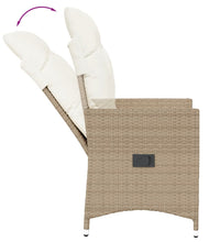 Gartensessel mit Kissen Verstellbar Beige Poly Rattan