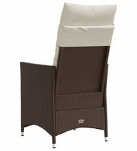 Gartensessel mit Kissen 2 Stk. Verstellbar Braun Poly Rattan