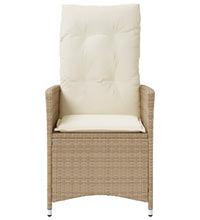 Gartensessel mit Kissen 2 Stk. Verstellbar Beige Poly Rattan