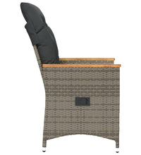 Gartensessel mit Kissen 2 Stk. Verstellbar Grau Poly Rattan