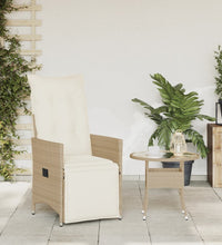 Gartensessel mit Kissen Verstellbar Beige Poly Rattan