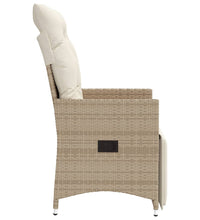 Gartensessel mit Kissen Verstellbar Beige Poly Rattan