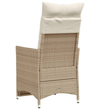 Gartensessel mit Kissen Verstellbar Beige Poly Rattan