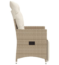 Gartensessel mit Kissen 2 Stk. Verstellbar Beige Poly Rattan