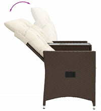 Gartensofa 2-Sitzer Verstellbar mit Tisch Braun Poly Rattan