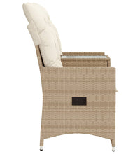 Gartensofa 2-Sitzer Verstellbar mit Tisch Beige Poly Rattan