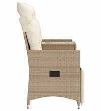 Gartensofa 2-Sitzer Verstellbar mit Tisch Beige Poly Rattan