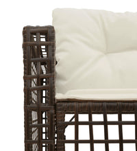 Gartensofa in L-Form mit Kissen und Fußbank Braun Poly Rattan