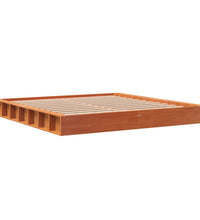 Massivholzbett ohne Matratze Wachsbraun 200x200 Kiefernholz