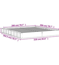 Massivholzbett ohne Matratze Wachsbraun 200x200 Kiefernholz