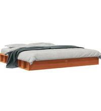 Massivholzbett ohne Matratze Wachsbraun 200x200 Kiefernholz