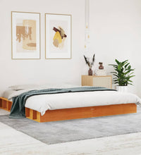 Massivholzbett ohne Matratze Wachsbraun 180x200 Kiefernholz